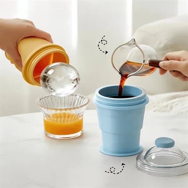 2-In-1 Collapsible Silicone Ice Ball Cup
