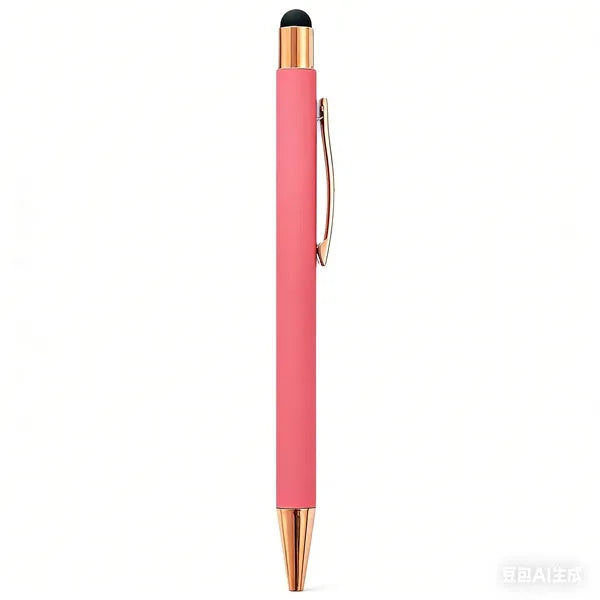 2-in-1 Stylus Ballpoint Pen with Rose Gold Trim
