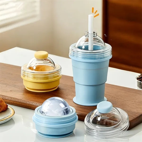 2-In-1 Collapsible Silicone Ice Ball Cup
