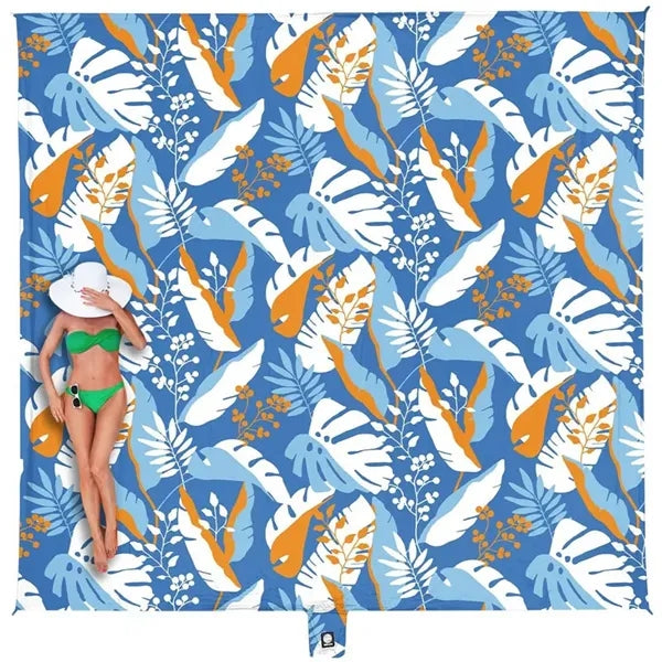 Beach Mat Sandproof Outdoor Picnic Blanket with Stakes