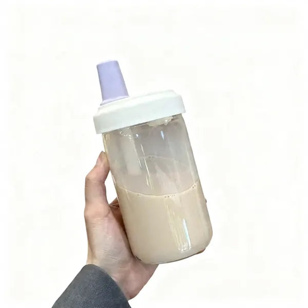550ml Plastic Straw Water Bottle High-Capacity Daily Cup