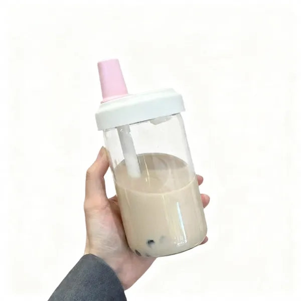 550ml Plastic Straw Water Bottle High-Capacity Daily Cup