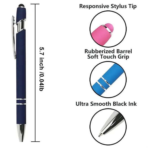 Ballpoint with Stylus Tip, Soft Touch Click Metal Pen