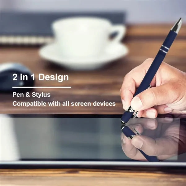 Ballpoint with Stylus Tip, Soft Touch Click Metal Pen