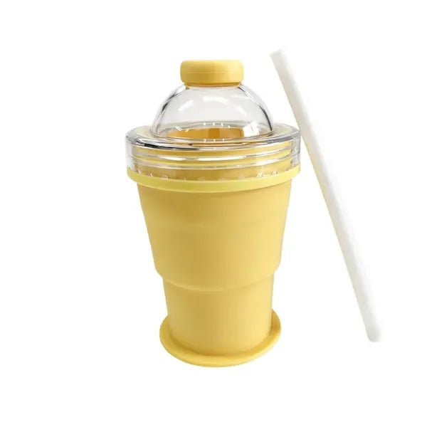 11oz Collapsible Silicone Ice Ball Maker Cup W/Straw
