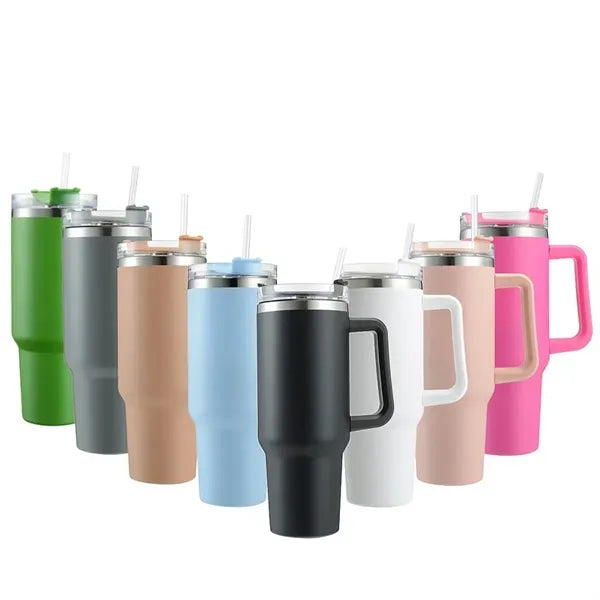 Tumblers 40 Oz Travel Cup with Handle and Straw