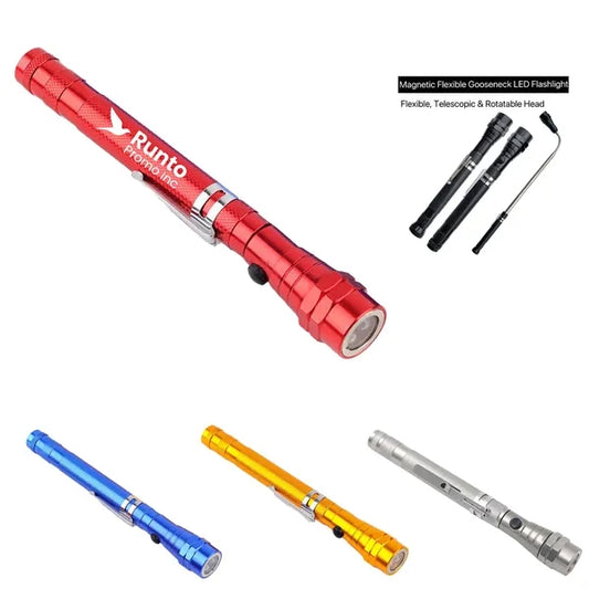3 LED Telescopic Flexible Neck Magnetic Flashlight
