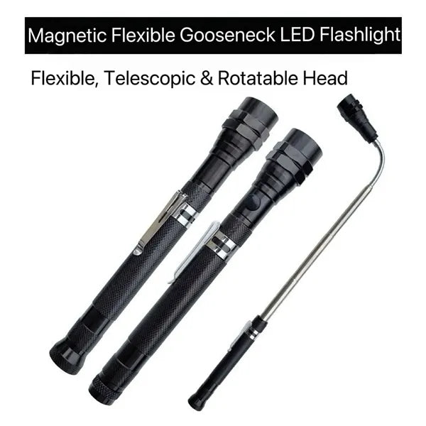 3 LED Telescopic Flexible Neck Magnetic Flashlight