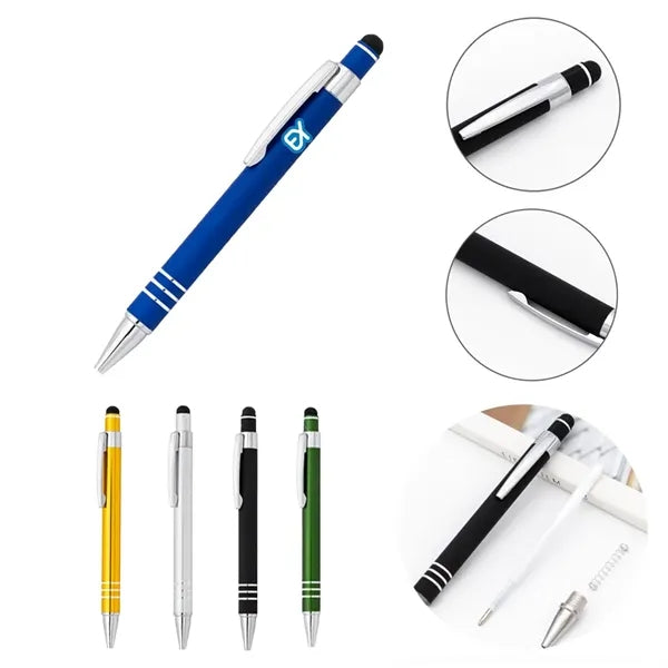 5 1/2" Dual-Function Aluminum Stylus Ballpoint Pen