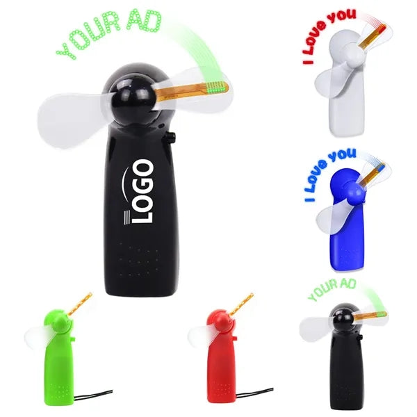 Low MOQ Battery-Powered Handheld LED Scrolling Message Fan