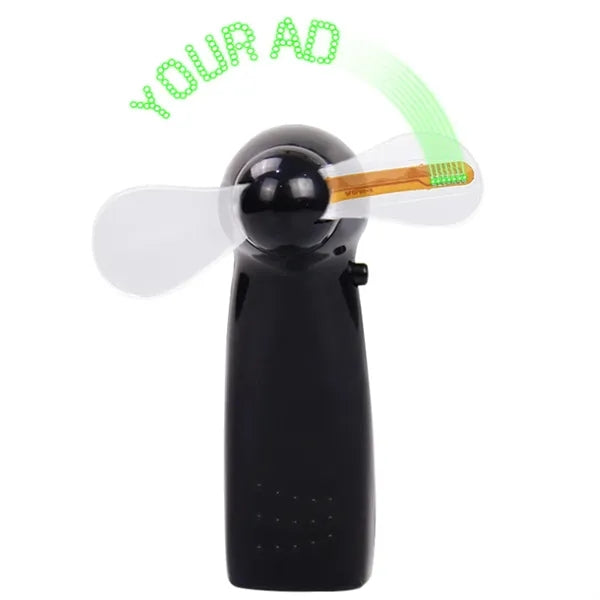 Low MOQ Battery-Powered Handheld LED Scrolling Message Fan