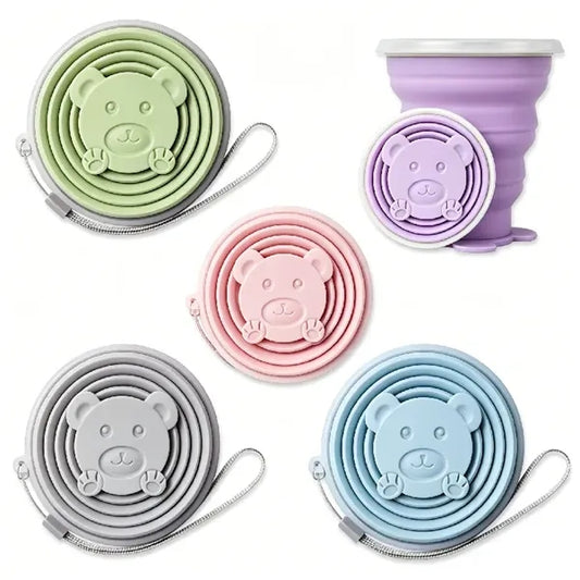 9oz Silicone Collapsible Travel Cup with Stainless Steel Rim