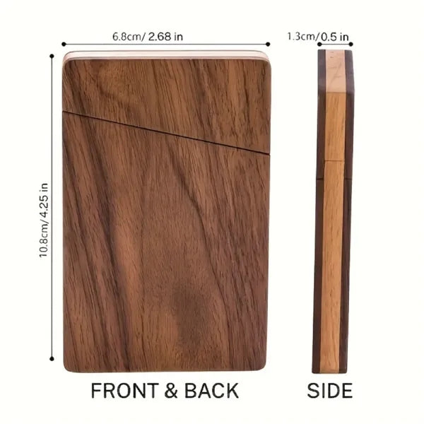 Magnetic Closure Portable Wood Business Card Holders