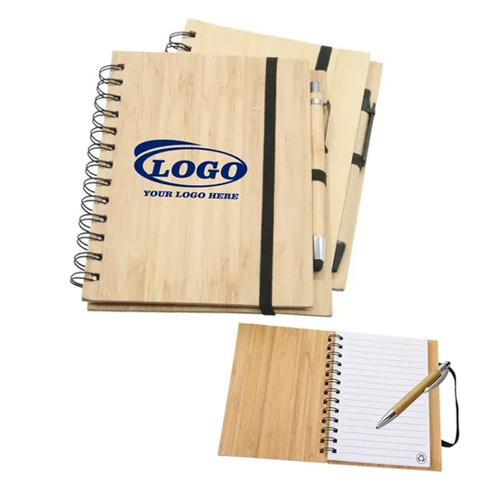Eco Friendly Bamboo Notebook And Pen Set