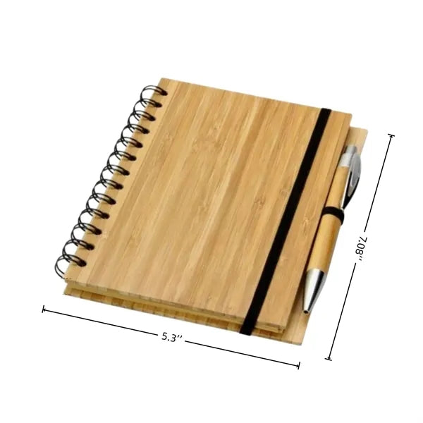 Eco Friendly Bamboo Notebook And Pen Set