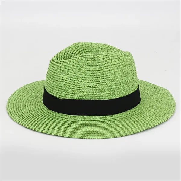 Wide Straw Panama Hat For Travel Fedora Beach