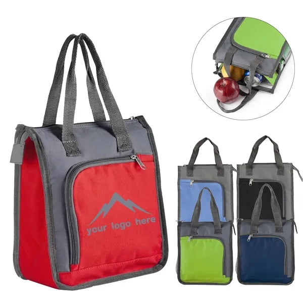 Portable Insulated Lunch Cooler Bag w/ Pockets