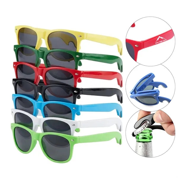 Novelty Folding Sunglasses With Built-in Bottle Opener