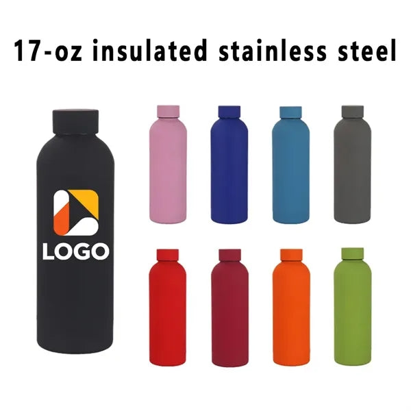 17oz Matte Finish Stainless Steel Water Bottle
