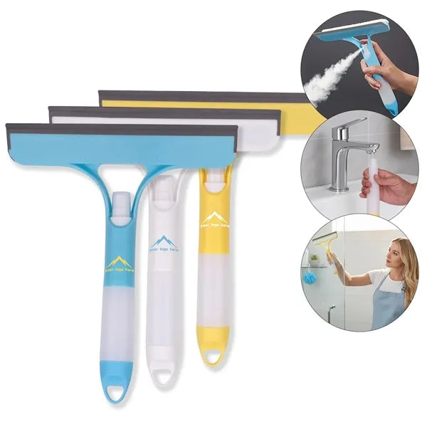 2-in-1 Window Squeegee Spray Bottle w/ Glass Clean Brush