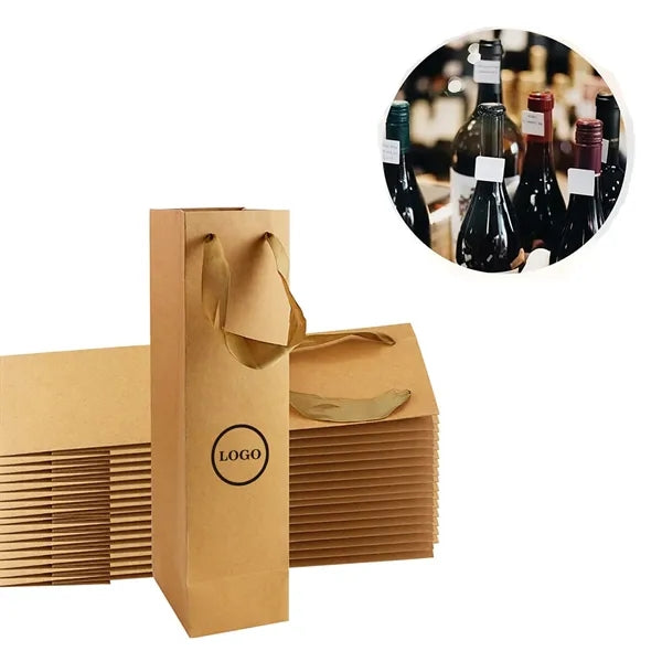 Kraft Paper Wine Tote Gift Retail Bag