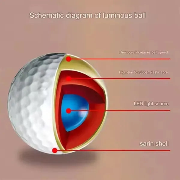 Logo Multi-Color LED Flashing Training Golf Ball
