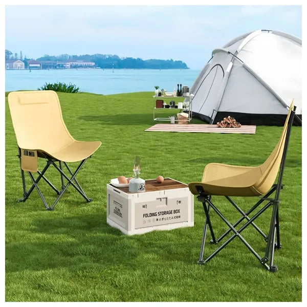 Outdoor Folding Chair with Raised Backrest