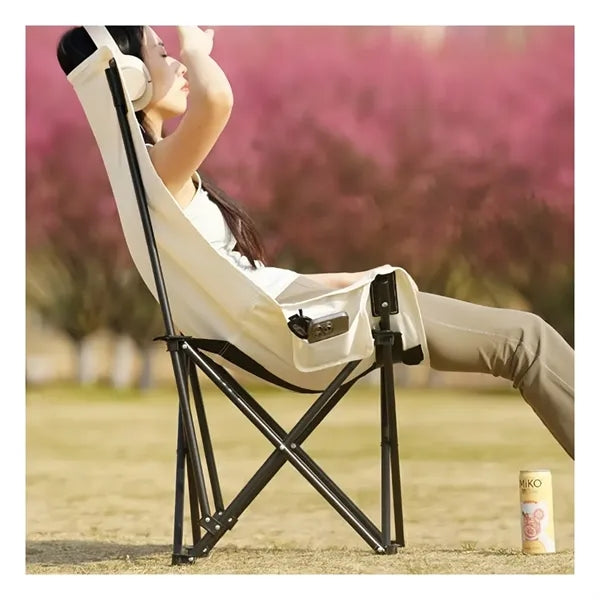 Outdoor Folding Chair with Raised Backrest