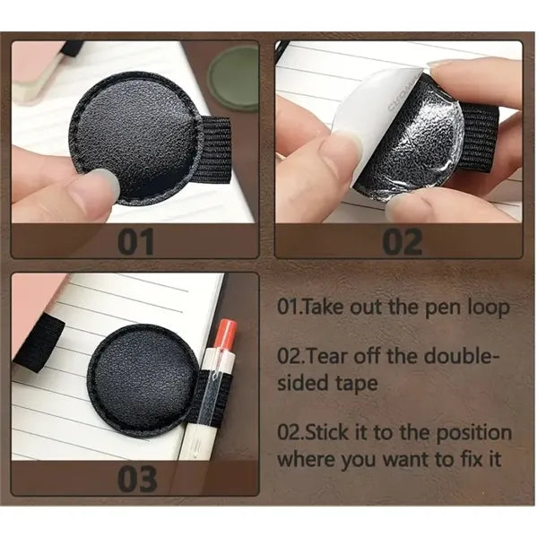 Leather Bookmark Pen Holder