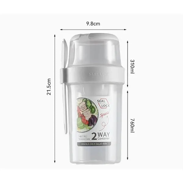 26 Oz Breakfast Dual Layer Oats and Yogurt Bottle