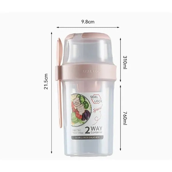 26 Oz Breakfast Dual Layer Oats and Yogurt Bottle