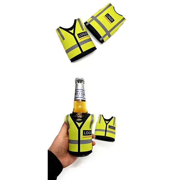 12oz Neoprene Safety Vest Can Cooler Sleeve