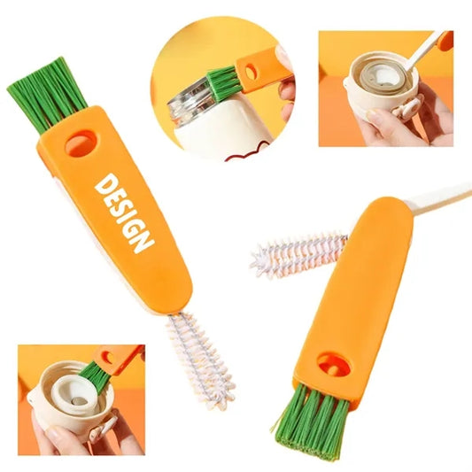 Lid Cleaning Brush with Integrated Spatula Tool