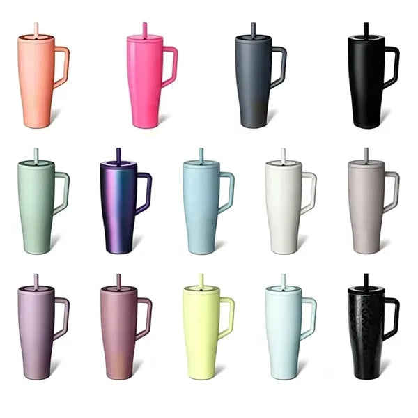 Stainless Steel Straw Insulated Mug with Handle - 40 oz