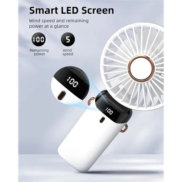 Portable Handheld Fan With Digital Display