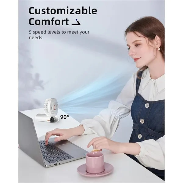 Portable Handheld Fan With Digital Display