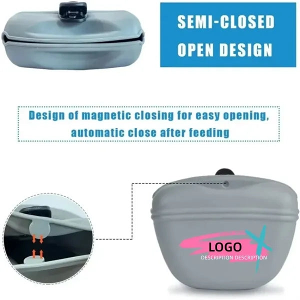 Silicone Dog Treat Pouch Magnetic Closure With Waist Belt