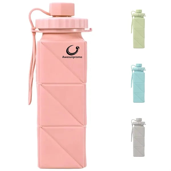 Collapsible Silicone Water Bottle with Leakproof Cap