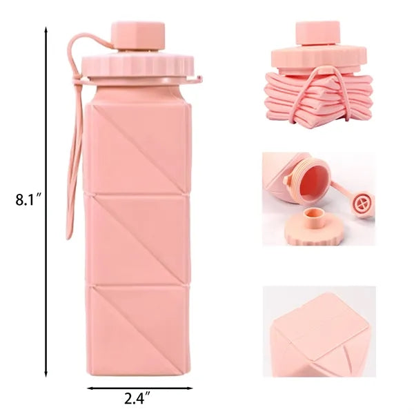 Collapsible Silicone Water Bottle with Leakproof Cap