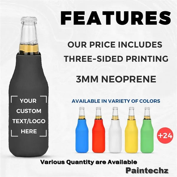 Zipper Neoprene Bottle Cooler