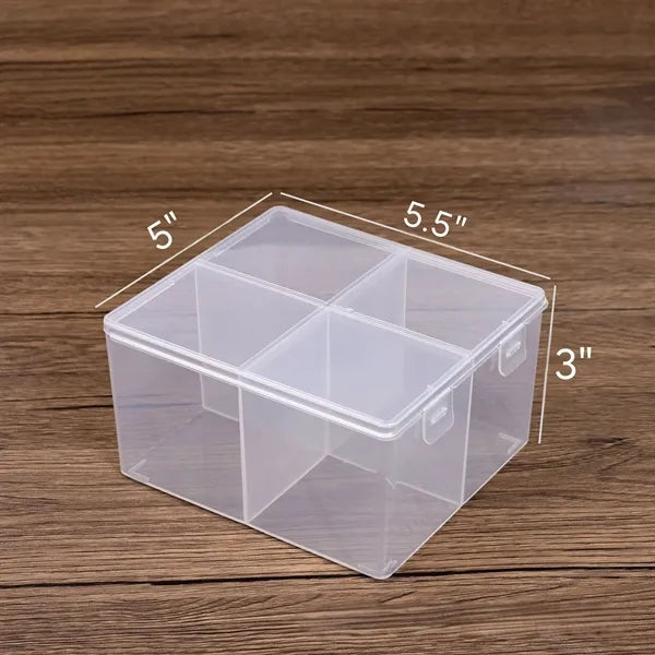 The Four Compartments Clear Plastic Fishing Tackle Box