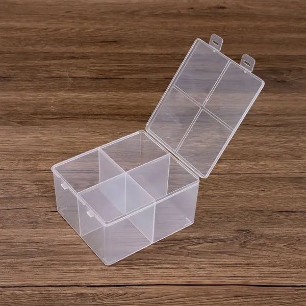The Four Compartments Clear Plastic Fishing Tackle Box