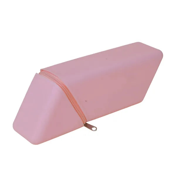 Triangular Silicone Pencil Case with Compartments