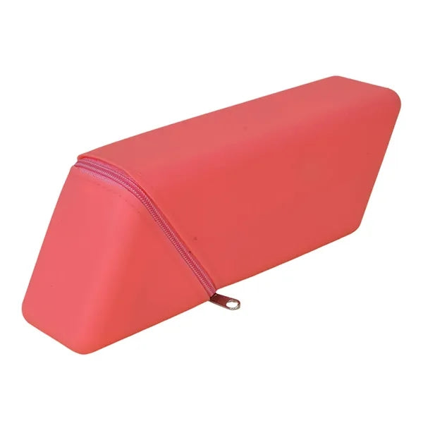 Triangular Silicone Pencil Case with Compartments