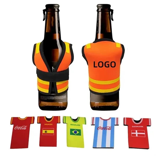 Beer Bottle Holder Beverage Jacket Mini Vest Shaped T-Shirt