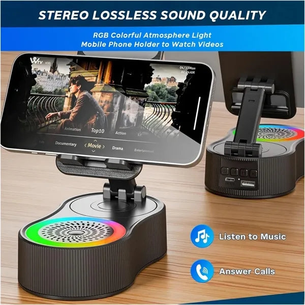 5-in-1 Bluetooth Speaker with Phone Stand and Power Bank