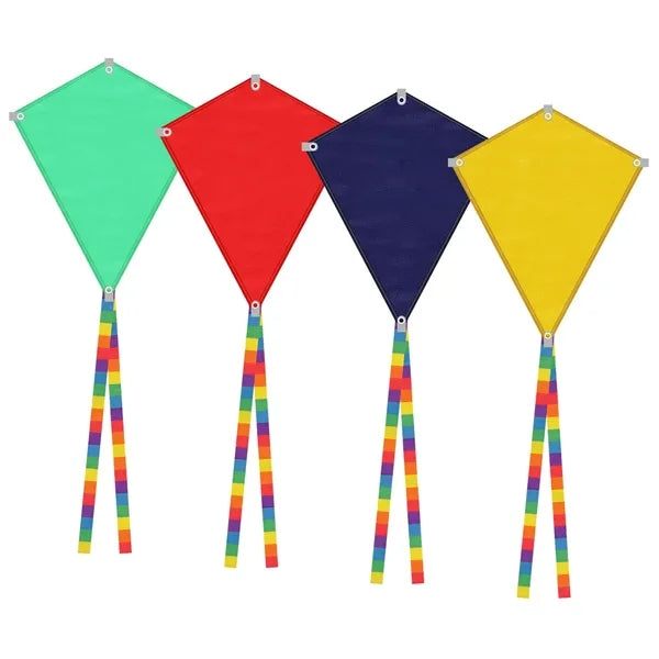 Full Color Polyester Diamond Kite Toy With String Set