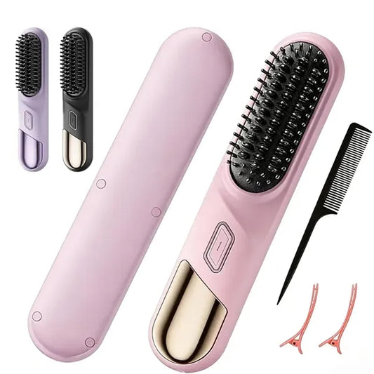 Portable Cordless Hair Straightening Brush