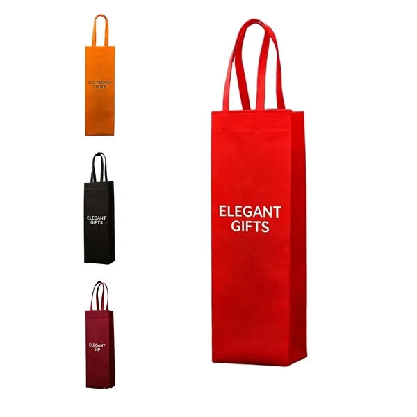 Non-Woven Single Bottle Wine Tote Bag