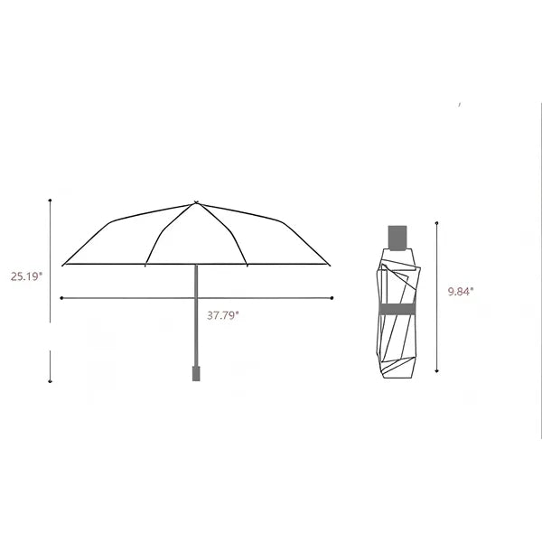 Compact Tri-Fold UV Protection Umbrella with Storage Bag